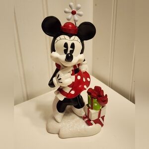 Holiday Minnie Mouse Figurine with Red and Black Accents